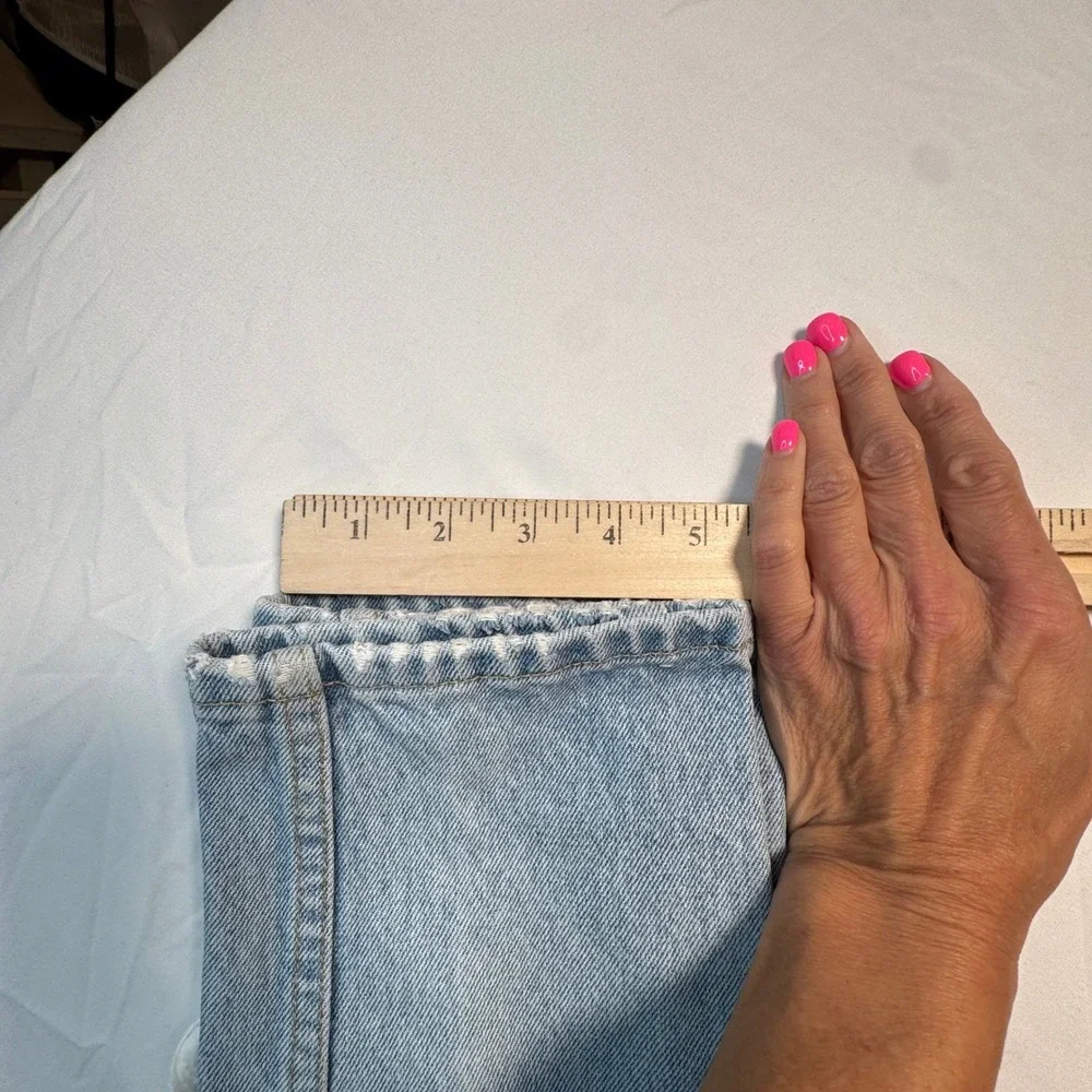 Vtg 90s Georges Marciano Guess Jeans Ankle Zip High Waist Distressed 31 Fits 27
